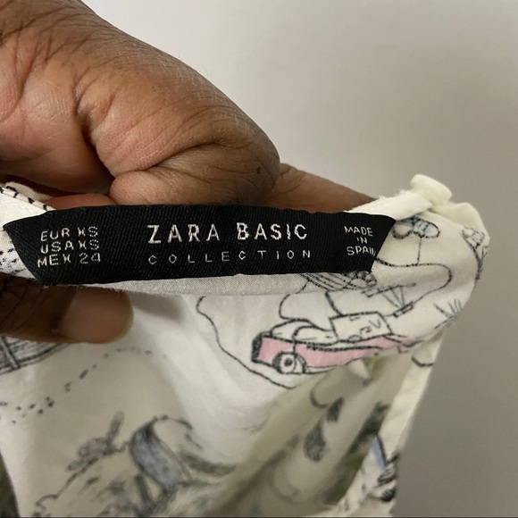 Zara Basic Desert Print Side Tie Top Sz XS - Picture 8 of 8